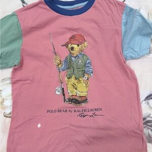 Ralph Lauren Pink Polo Bear Raglan Sleeve Tee